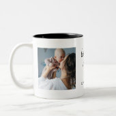 Aangepaste Moederdag fotocollage Tweekleurige Koffiemok (Links)
