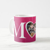 Aangepaste Moederdag M Heart M MOM Photo Mok (Voorkant links)