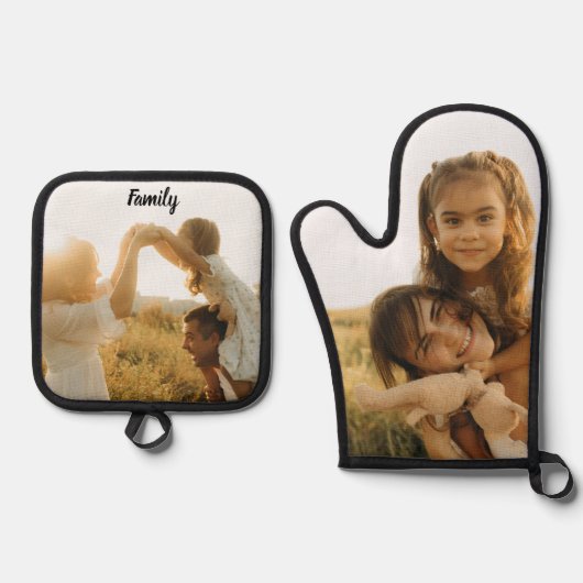 Aangepaste Moederdag Oven Mitt & Pot Holder Set (Voorkant)