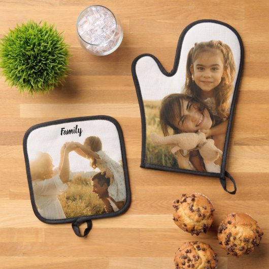 Aangepaste Moederdag Oven Mitt & Pot Holder Set (Top down)