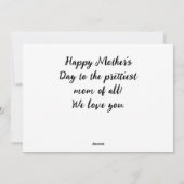 Aangepaste Moederdag, vier foto collage Feestdagenkaart (Achterkant)