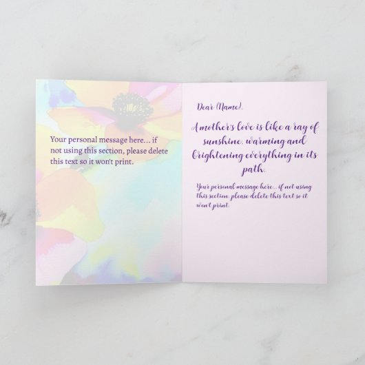 Aangepaste Moederdag voor Jouw naam met Bright pap Kaart (Binnen)