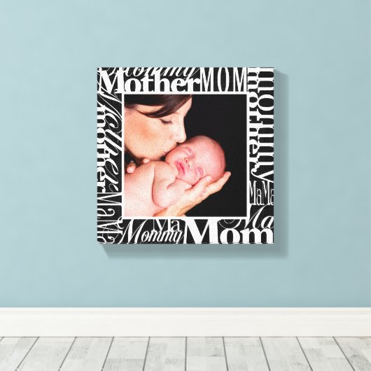 Aangepaste Moederdag Word Collage foto Canvas Afdruk (Insitu (Houten vloer))