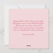 Aangepaste Moederdag - Zacht Roze & Rood Hart | Feestdagenkaart (Achterkant)