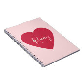 Aangepaste Moederdag - Zacht Roze & Rood Hart | Notitieboek (Rechterzijde)