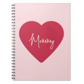 Aangepaste Moederdag - Zacht Roze & Rood Hart | Notitieboek (Voorkant)