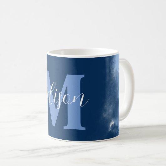 Aangepaste Mok blauwe wolkenkoffie (Voorkant rechts)