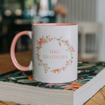 Aangepaste Mok docent | Koffiebeker Roze Floral