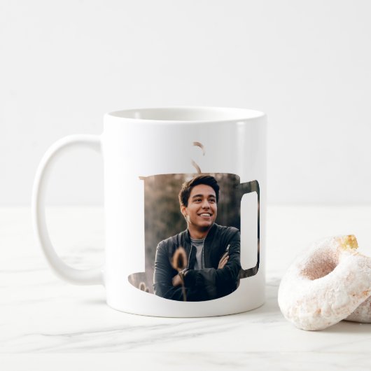 Aangepaste mok foto leuk voor koffieminnaar (Met donut)