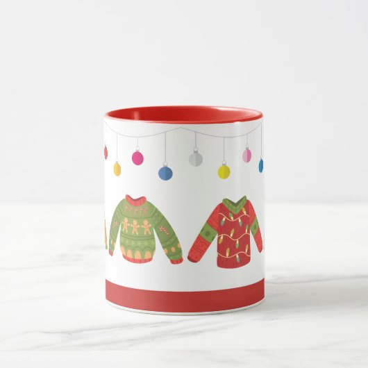 Aangepaste Mok met feestdagen op Ugly Sweater (Midden)