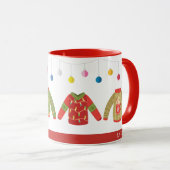 Aangepaste Mok met feestdagen op Ugly Sweater (Voorkant rechts)
