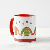 Aangepaste Mok met feestdagen op Ugly Sweater (Voorkant links)