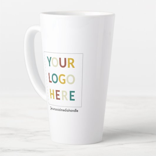 Aangepaste Mok met lange latte Logo, minimaal 17 o (Linkerhoek)