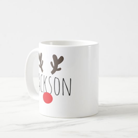 Aangepaste Mok met rode neus (Voorkant links)