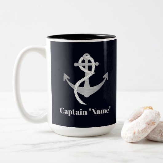 Aangepaste Mok met Silver Anchor (Met donut)