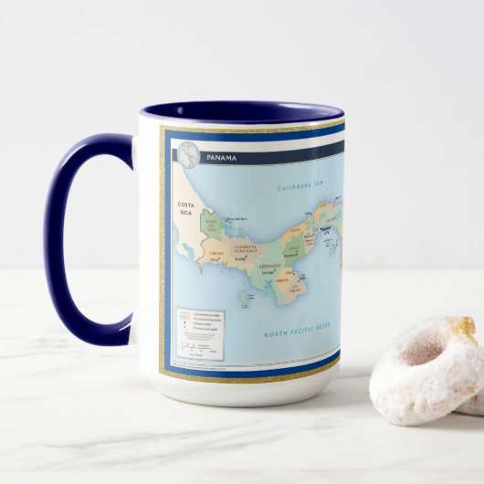 Aangepaste Mok Panama Map (Met donut)