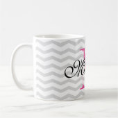 Aangepaste mok van het grijze monogram (Links)