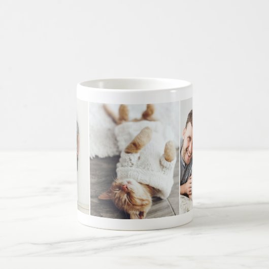 Aangepaste Mok voor drie fotocollage (Center)