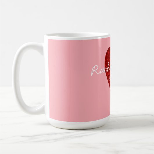 Aangepaste Mok voor huwelijkskoffie met hart (Links)