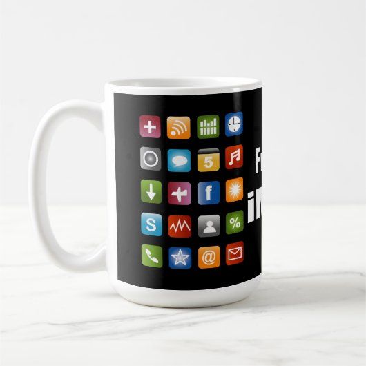 Aangepaste mok voor jumbokoffie op maat met app-pi (Links)