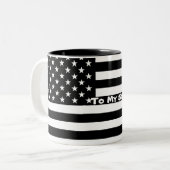 Aangepaste Mok Voor mijn soldaat zwart wit patriot (Voorkant links)