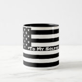 Aangepaste Mok Voor mijn soldaat zwart wit patriot (Center)