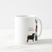 Aangepaste Mok voor Pug Mama Coffee (Voorkant rechts)