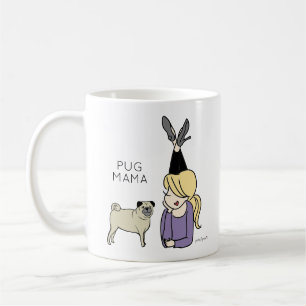 Aangepaste Mok voor Pug Mama Coffee