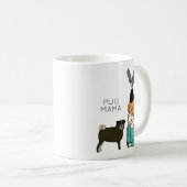 Aangepaste Mok voor Pug Mama Coffee (Voorkant rechts)