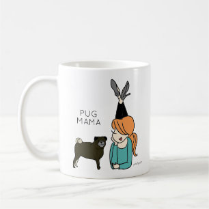 Aangepaste Mok voor Pug Mama Coffee