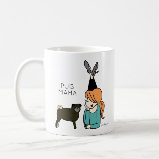 Aangepaste Mok voor Pug Mama Coffee (Links)