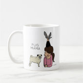 Aangepaste Mok voor Pug Mama Coffee (Links)