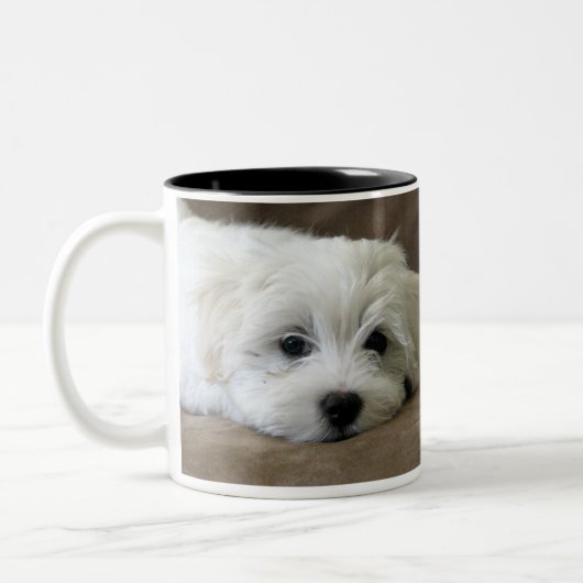 Aangepaste Mok voor Puppy Eyes Maltese (Links)