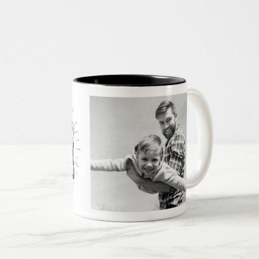 Aangepaste Mok voor Vaderdag met Happy Photo Coffe (Voorkant rechts)