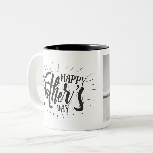 Aangepaste Mok voor Vaderdag met Happy Photo Coffe (Voorkant links)