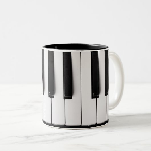 Aangepaste mokken voor Piano Keys-monogram (Voorkant rechts)