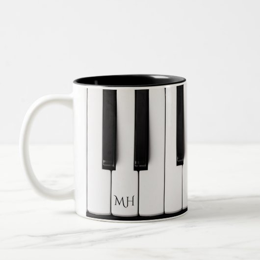 Aangepaste mokken voor Piano Keys-monogram (Links)