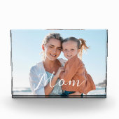 Aangepaste 'Mom Established' moderne script Fotoblokken (Voorkant)