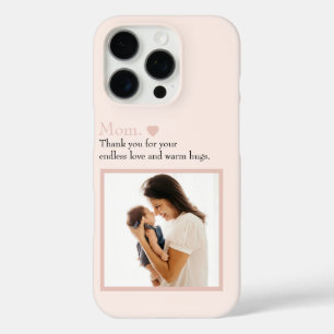 Aangepaste "Mom" Foto Telefoonhoes met Hart iPhone 16 Pro Hoesje