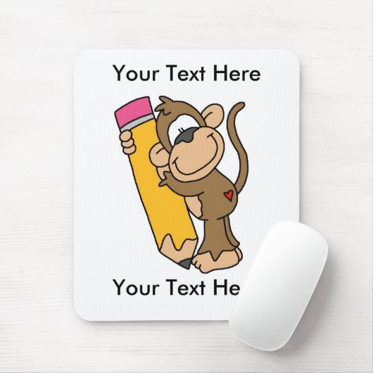 Aangepaste monnikspotlood Mousepad - Muismat (Met muis)