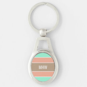 Aangepaste mono-sleutelketens voor stripes Pattern Sleutelhanger
