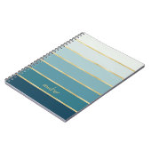 Aangepaste monochromatische verloop Blauwgroen gou Notitieboek (Linkerzijde)