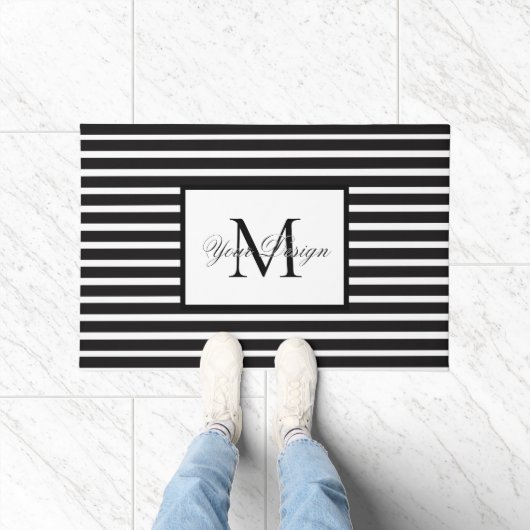 Aangepaste Monochrome Monogram Deurmat (Binnen)