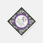 Aangepaste Monogram 50e Jubileum servet Paarse (Hoek)