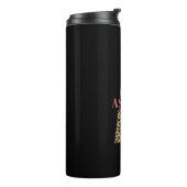 Aangepaste monogram A roze luipaard Thermosbeker (Gedraaid links)