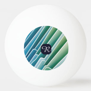 Aangepaste Monogram Abstract Blauw Groen Ping Pong Pingpongballen