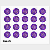 Aangepaste monogram Abstracte cirkels Ronde Sticker (Vel)