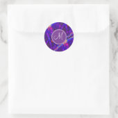 Aangepaste monogram Abstracte cirkels Ronde Sticker (Tas)