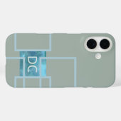 Aangepaste monogram abstracte geometrische salie g Case-Mate iPhone case (Achterkant (horizontaal))