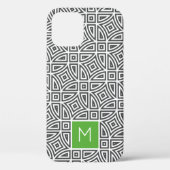Aangepaste monogram Abstracte patroontelefoongeval Case-Mate iPhone Case (Achterkant)